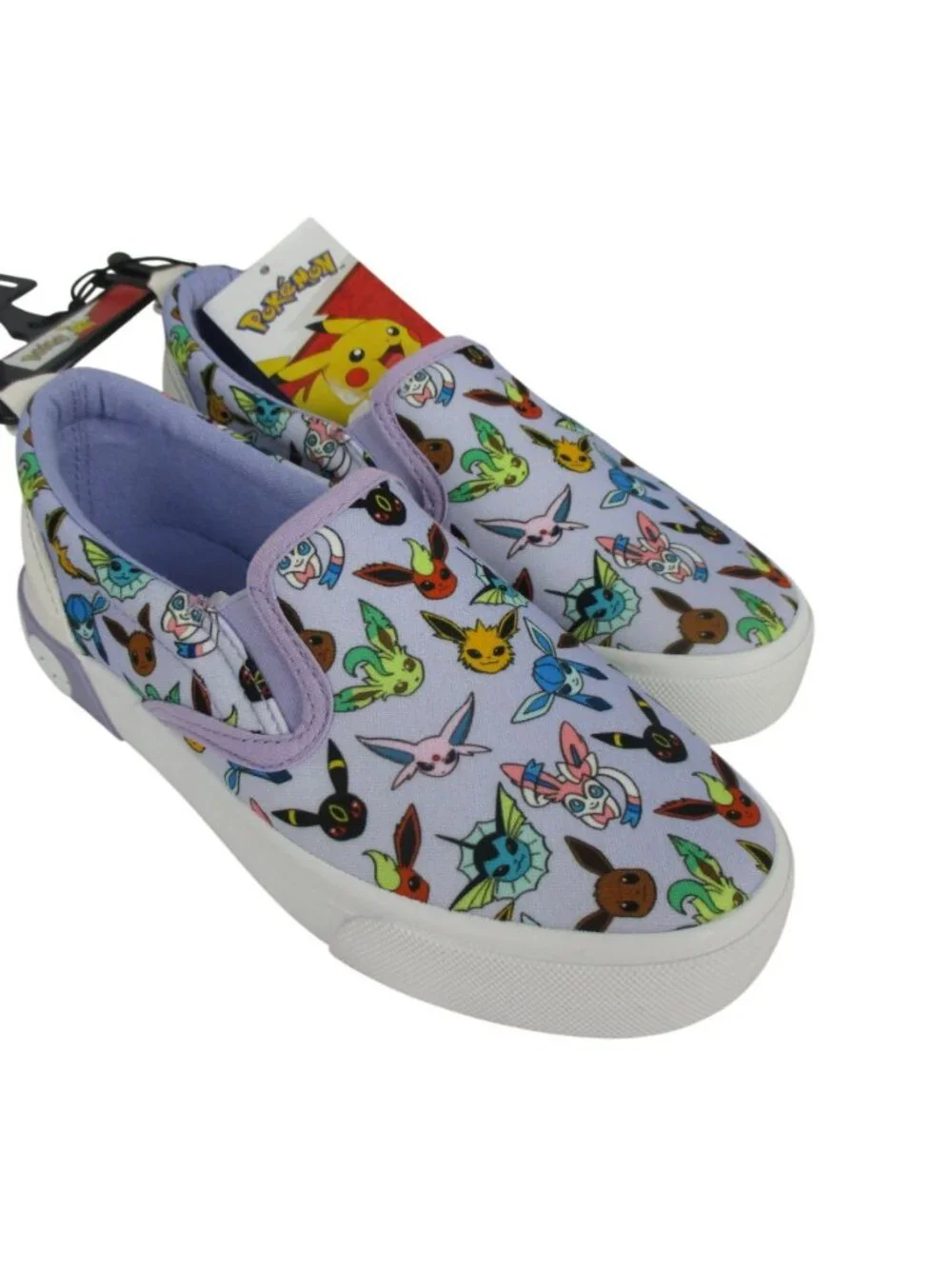 Pokémon Eevee Evolutions Ground Up Shoes Size 4 Slip On Sneakers NWT Multi-Color